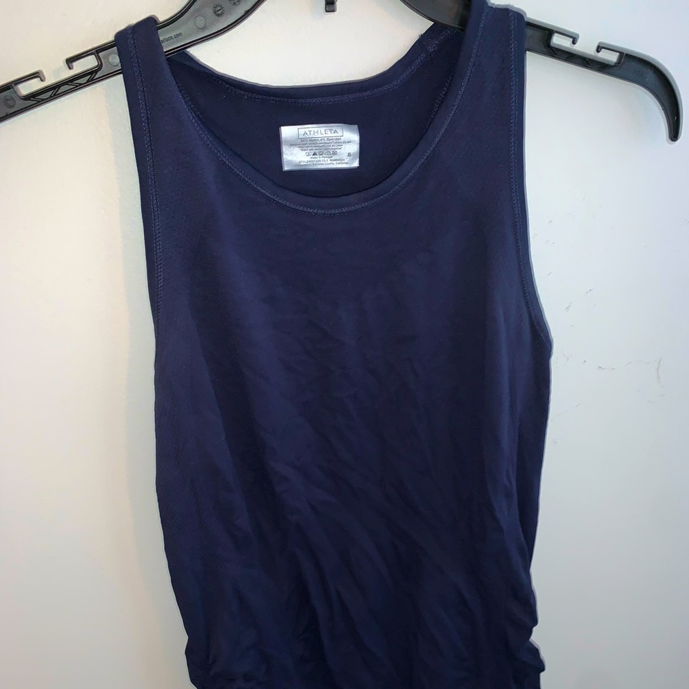 ATHLETA NAVY BLUE TANK TOP, SIZE SMALL.